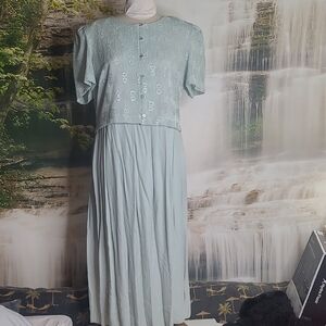 Karis Korner Womens 20W Mint Green Special Occasion Shimmery Textured Dress